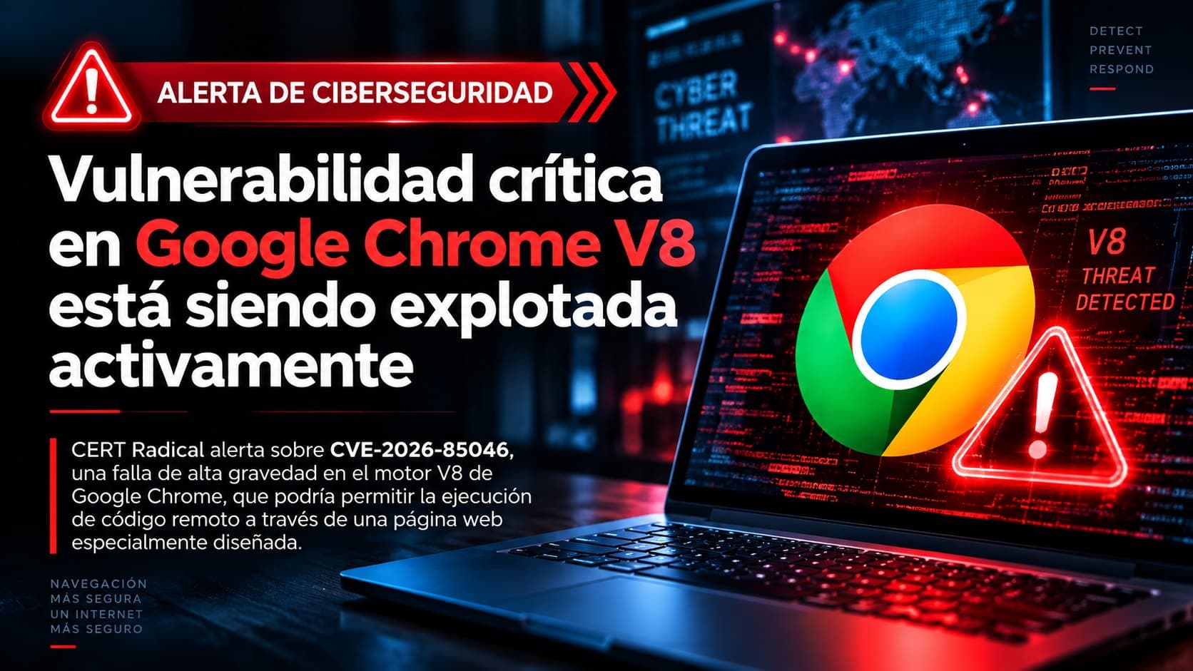 Vulnerabilidad crítica en Google Chrome V8 está siendo explotada activamente